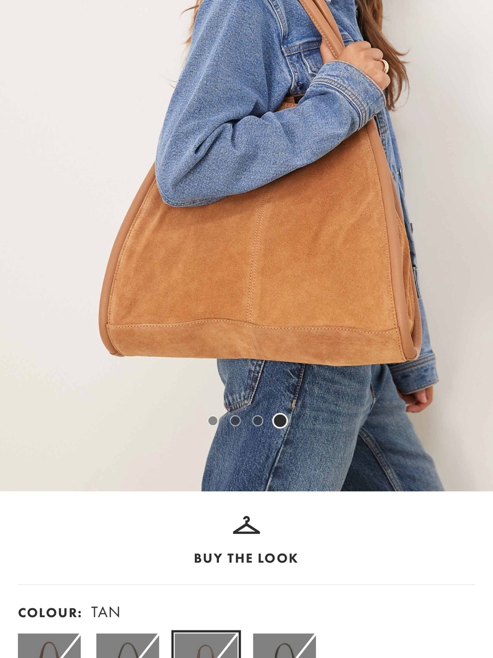 ASOS Tan Suede Tote Shoulder Bag - Picture 2 of 7